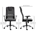 Vinsetto High Back Mesh Computer Desk Chair with Armrests - Black-Tilt tension knob and pull handle controls tilt and the rate and ease of tilt
