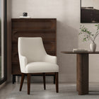 Manhattan Comfort Beever 24" Modern Chenille Upholstered Dining Armchair - Cream-Upholstered in Luxurious Chenille with Foam Padding