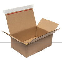 Spicers Kraft Postal Box Peel & Seal Large - 8.43" x 7.06" x 5.3"-Easy assembly postal box