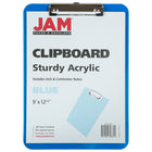 JAM Paper Plastic Clipboards with Low Profile Metal Clip - Letter Size (9 x 12.5) - Blue-Size: 9 x 13 inches | Easy to stack and organize. Fits in most bags, backpacks, and brief cases.