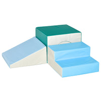 Qaba Toddlers Foam 4-Piece Play Set - Multicolor-Practices climbing, crawling, and sliding 