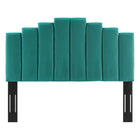 Modway Noelle Performance Velvet Twin Headboard - Teal-Vertical Channel Tufting