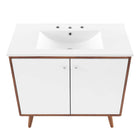 Modway Transmit 36" Bathroom Vanity - Walnut/White-Assembly Required