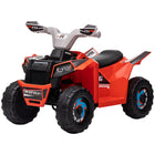 Aosom Kids 6V Battery Powered Ride-on ATV with Wear-resistant Wheels - Red-Foot pedal with forward and backward drive for a realistic riding experience 