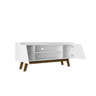 Manhattan Comfort Marcus 53.14" Mid-Century Modern TV Stand - White-Includes 4 Fixed Shelves