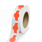 JAM Paper Standard Label Rolls - Anniversary Seal Shaped - 1 3/8 x 2 5/8 - Neon Red - 125 Labels/Roll-Colour: Neon Red | Make your mail stand out with colourful shipping address labels.