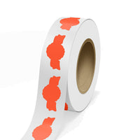 JAM Paper Standard Label Rolls - Anniversary Seal Shaped - 1 3/8 x 2 5/8 - Neon Red - 125 Labels/Roll-Colour: Neon Red | Make your mail stand out with colourful shipping address labels.