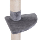 PawHut 102" 5-Tier Floor-to-Ceiling Cat Tree with Scratching Post - Grey-Color: Grey 