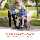 Journey So Lite Folding Power Scooter - Blue-Designed to combine four-wheel stability with three-wheel maneuverability