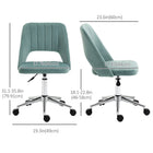 Vinsetto Armless Swivel Computer Desk Chair - Green-Adjustable seat height to fit your desk and sitting style