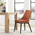 Modway Viscount Fabric Dining Chair - Orange-Solid Rubberwood Legs