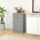 HOMCOM 10 Gallon Tilt Out Trash Sideboard Buffet Cabinet with Hidden Bin & Drawer - Grey-The tilting door cabinet fits up to a 10 gallon trash can
