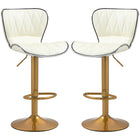 HOMCOM Adjustable Counter Height Swivel Bar Stools - Cream White - 2 Pack-Comes as a set of 2, perfect for coordinated room design
