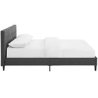 Modway Linnea Fabric Queen Bed - Grey-Tufted Polyester Headboard