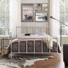 Modway Dower Stainless Steel Queen Bed - Grey-Sturdy Powder Coated Steel Frame