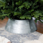HOMCOM 26" Christmas Tree Collar with Hollow Snowflake Pattern - Silver-No need to rearrange the cloth like a traditional fabric tree skirt 