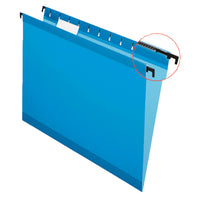 Pendaflex SureHook Reinforced Hanging Folders - Letter Size - Blue - 20 Pack-Superior durability - poly-laminate strips reinforce top edges and bottom fold
