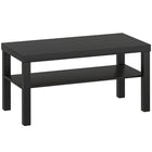 HOMCOM 2 Tier Coffee Table with Storage Shelf for Living Room - Black-Made of solid MDF with a veneered finish that is wear- and stain-resistant