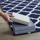 Modway Lida Moroccan Trellis Area Rug - 8 ft W x 10 ft L - Navy/Ivory-Gripping Jute Fabric Underside