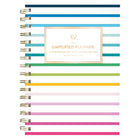AT-A-GLANCE 2027 Emily Ley Simplified Small Weekly/ Monthly Planner - 8-1/2" x 6" - Happy Stripe - Bilingual-12 tabbed months: January - December 2027