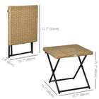 Outsunny Rattan Coffee Table for Balcony - Nature Wood-Hand woven UV resistant and weather resistant PE wicker, fade resistant and easy to clean   