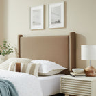 Modway Rael Performance Velvet Twin Headboard - Taupe-Upholstered Posts