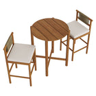 Modway Eleni 3-Piece Outdoor Teak Wood Bar Set - Natural Sail-Non-Marking Foot Caps