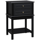 HOMCOM Modern 15.75" Nightstand - Black-Modern style highlights your home décor