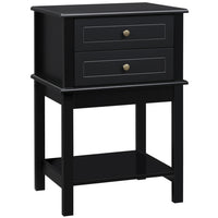 HOMCOM Modern 15.75" Nightstand - Black-Modern style highlights your home décor