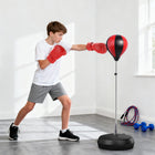 Soozier Training Boxing Punching Ball Set with Gloves-Spring-mounted stand for safe rebound action