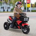 Aosom 6V Kids Electric Pedal Motorcycle with Music - Red-Music function, press the button to play pure music 
