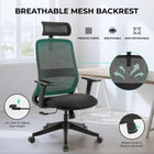 MotionGrey NovaCloud Ergonomic High Back Office Chair with 2D Headrest and Adjustable Armrests - Black-1-Year Warranty – Backed by a 1-year warranty and a responsive customer support team for added peace of mind