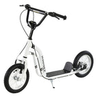 Aosom Youth Kick Scooter with 12'' Inflatable Rubber Wheel - White-Ф12"(30.5cm) front and rear rubber wheels for smooth rides 