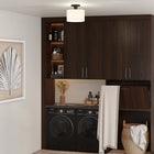 Hudson&Canal Henri 10" Wide Semi Flush Mount with Glass Shade - Matte Black/White Milk-Rated for one 60W incandescent bulb - 9W LED bulb, 13W fluorescent (CFL) bulb, or 9W self-ballasted LED bulb, E26-base bulb, Bulb not included