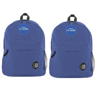 BAZIC Products Classic 17" Backpack - Blue - 2 Pack-One large main compartment and small front compartment with zipper closure