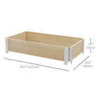 Outsunny Wooden Raised Garden Bed Kit - 45" L x 24" W x 8" H - Natural-The bottomless design is more suitable for long-rooted plants 