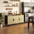 HOMCOM Boho 53.5" L Sideboard - Black-Suitable for kitchen, living room or entryway