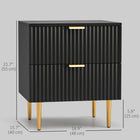HOMCOM Nightstand, Modern Style with Drawer and Shelf - Black-Versatile design functions as both nightstand and side table