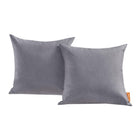 Modway Convene Outdoor Patio Pillow Set - Grey - Set of 2-Water & UV Resistant