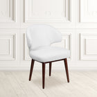 Flash Furniture Comfort Back Series Leather Side Reception Chair with Walnut Legs - White-Adjustable Floor Glides