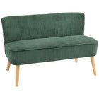 HOMCOM 46" Loveseat Sofa with Wood Legs - Green-Soft corduroy fabric resists wrinkles and deformation