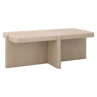 Hudson&Canal Laguna 45" Wide Rectangular Coffee Table - Alder White-A modern take on a retro look for your living room, den, and more