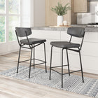 Zuo Charon Counter Stool - Vintage Black - Set of 2-Assembly required