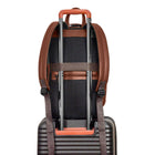 Champs Onyx Leather Classic Backpack - Brown-Trolley strap for carry-on luggage