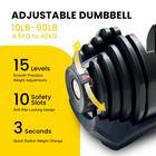 MotionGrey Adjustable Dumbbell Set and Stand Bundle for Home Gym Strength Training - 10-90 lb - 1 Set-Included stand keeps the dumbbell set raised, organized and ready between workouts