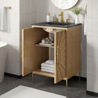 Modway Awaken 24" Bathroom Vanity - Oak/Black-Gold-finished Base