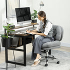 HOMCOM Armless Office Chair with Padded Seat and Tilt Function - Grey-Thick foam padding ensures comfortable seating for long hours