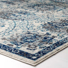 Modway Entourage Kensie Distressed Floral Moroccan Trellis Area Rug - 5 ft W x 8 ft L - Ivory/Blue-Gripping Rubber Underside