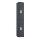 Ceha RH Series 2-Tier Locker with Louver Vents and Recessed handle - Bank of 1 - Graphite Grey-Durable, commercial-grade steel construction with powder-coated finish