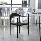 Flash Furniture HERCULES Plastic Cafe Stack Chair - Black-Heavy Duty Metal Leg Construction